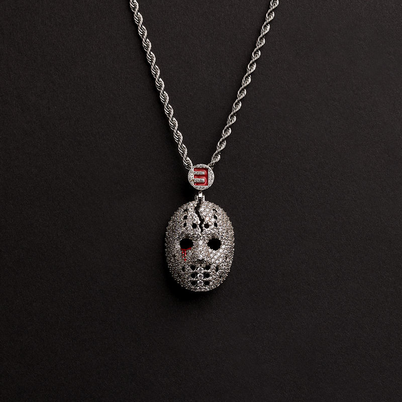 Hockey Mask Diamond Pendant & Chain