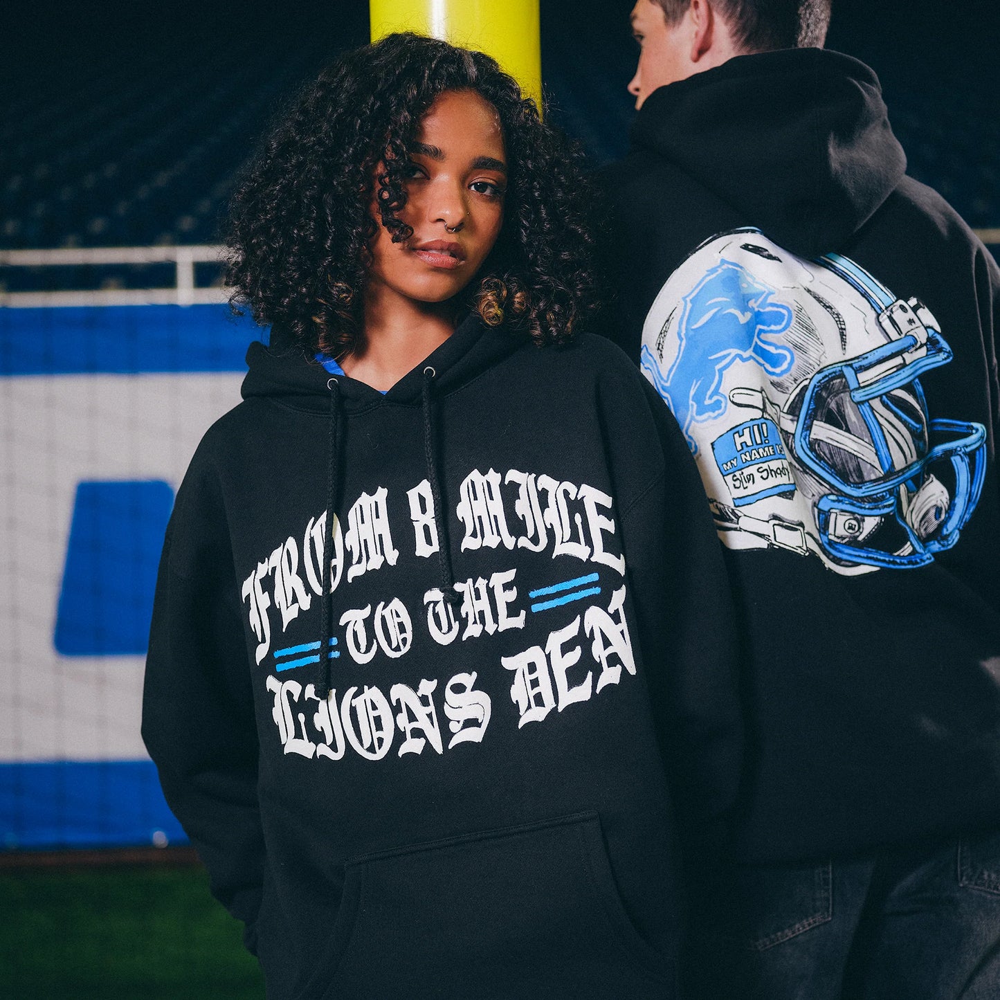 Eminem x Detroit Lions Helmet Hoodie