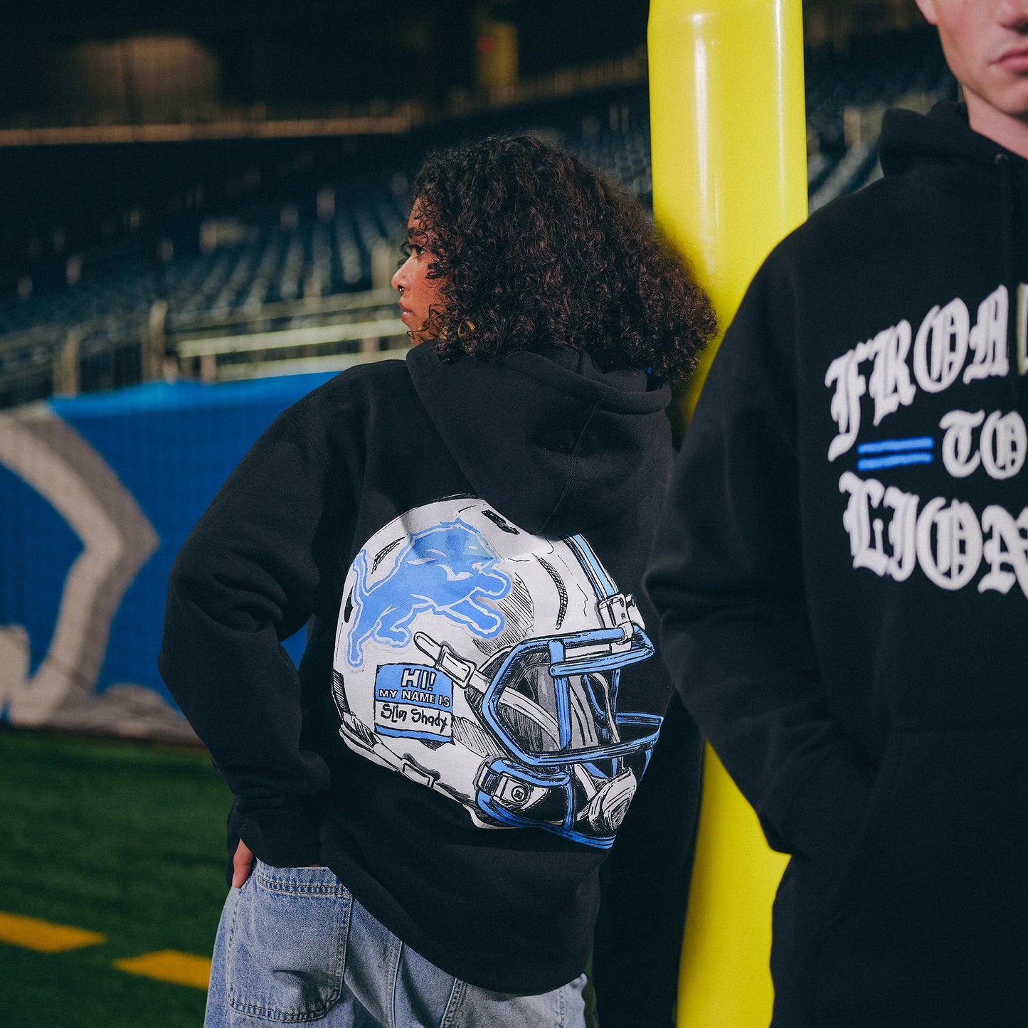 Eminem x Detroit Lions Helmet Hoodie