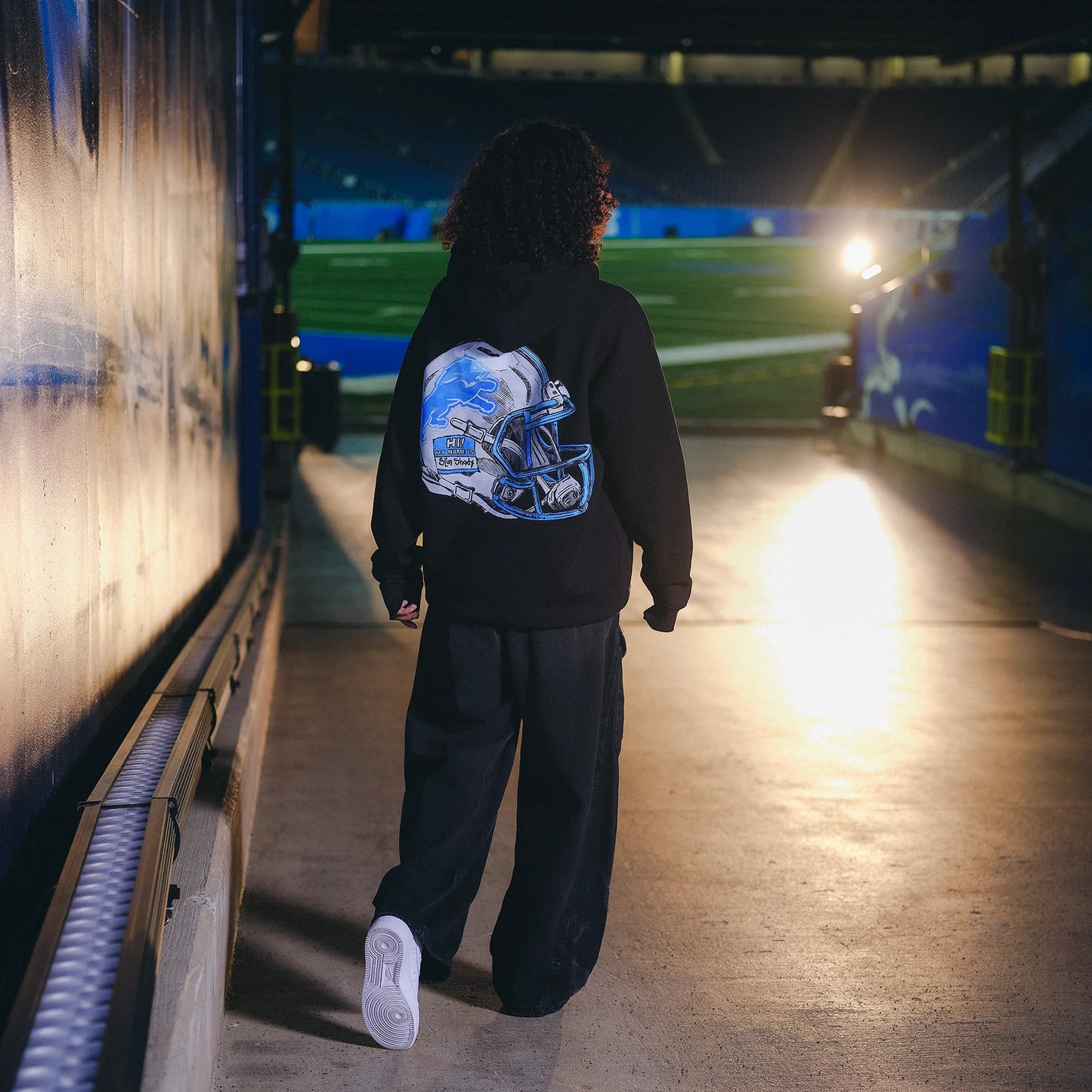 Eminem x Detroit Lions Helmet Hoodie