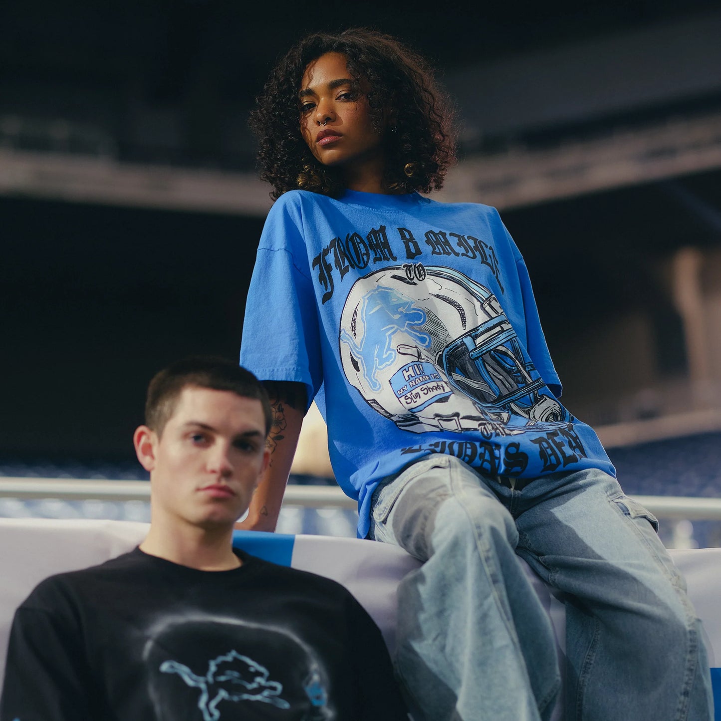 Eminem x Detroit Lions Helmet T-Shirt