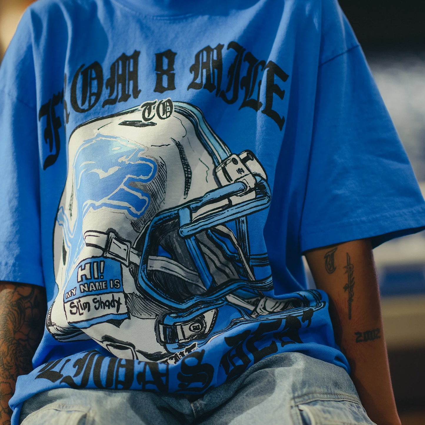 Eminem x Detroit Lions Helmet T-Shirt