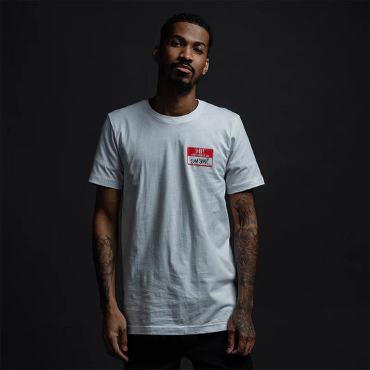 "Hi, My Name Is..." Sticker Logo White T-Shirt