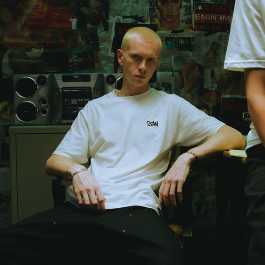 Stan Embroidered White T-Shirt | Minimal Eminem Inspired Tee