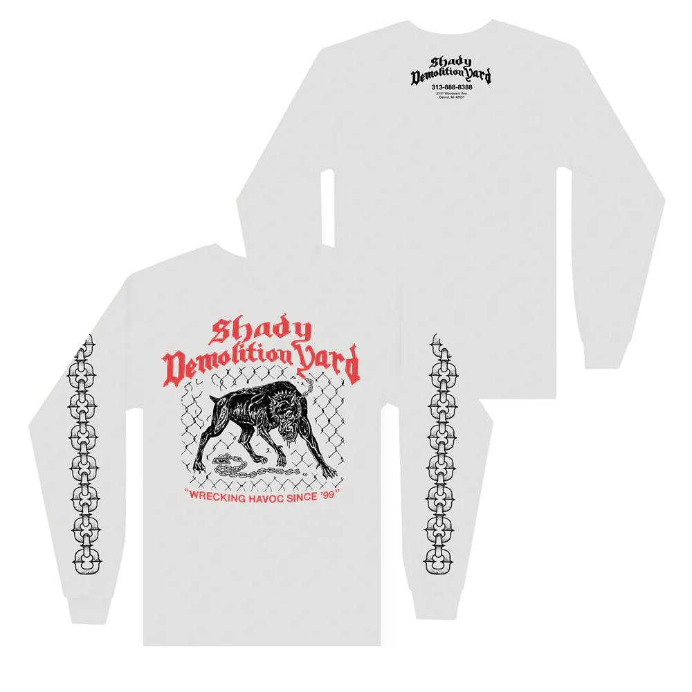 SHADY DEMOLITION JUNKYARD DOG LONGSLEEVE (WHITE)