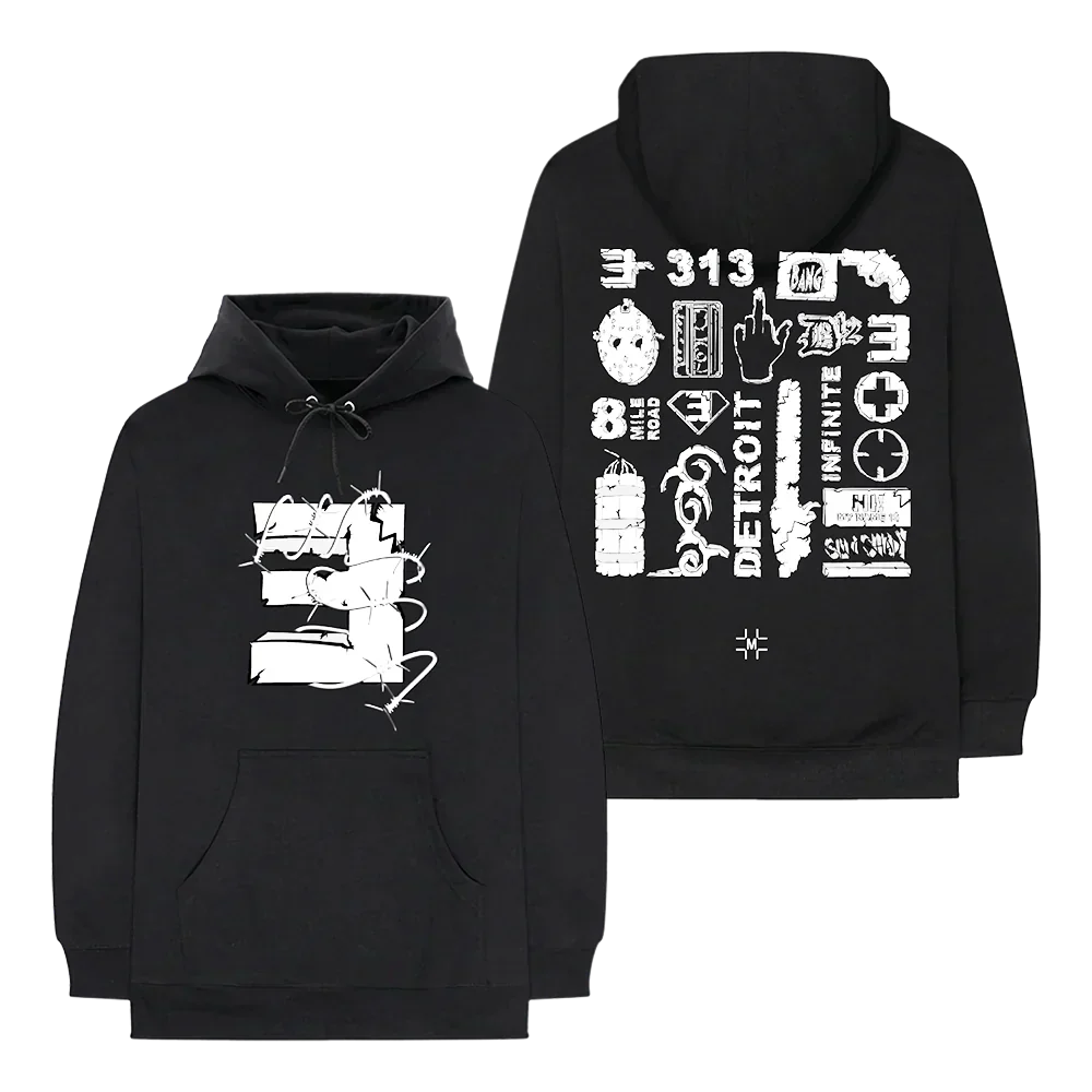 MILLINSKY X EMINEM CONCRETE COMPOSITION HOODIE (BLACK)