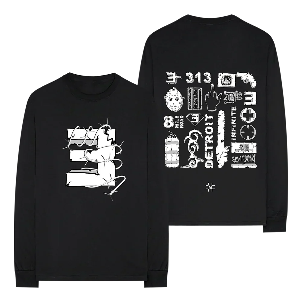 MILLINSKY X EMINEM CONCRETE COMPOSITION SWEATSHIRT(BLACK)